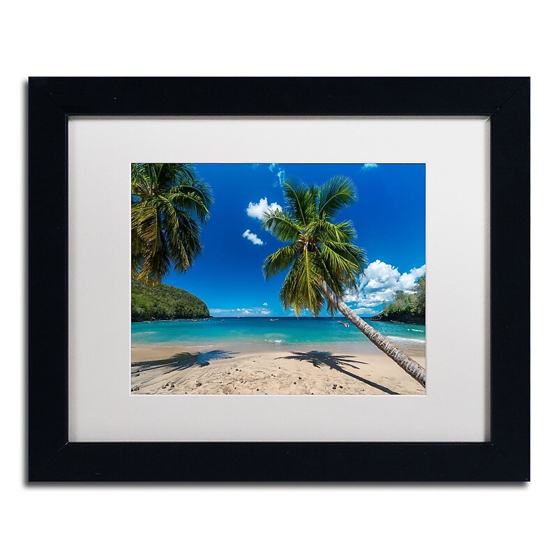 Trademark Fine Art RV0020-B1114MF "Martinique" by Mathieu Rivrin 11" x 14" Framed Art, White Matted image 1