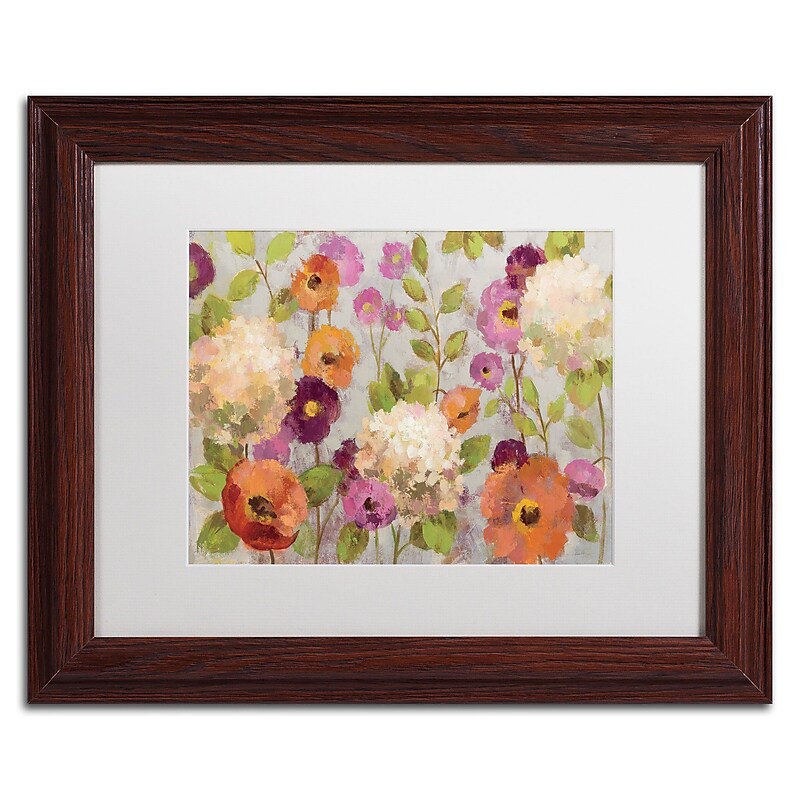 Trademark Fine Art Hydrangeas and Anemones by Silvia Vassileva 11x14 FRM Art, WHT MTD (WAP0129-W1114MF) image 1