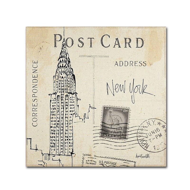 Trademark Fine Art WAP0090-C2424GG "Postcard Sketches I" by Anne Tavoletti 24" x 24" Frameless Art image 1