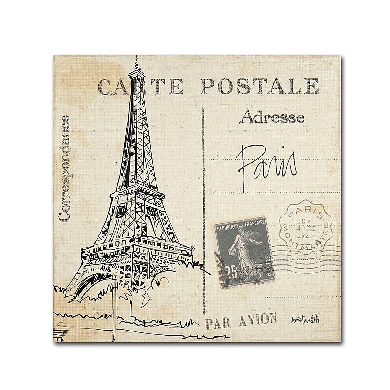 Trademark Fine Art WAP0092-C2424GG "Postcard Sketches III" by Anne Tavoletti 24" x 24" Frameless Art image 1