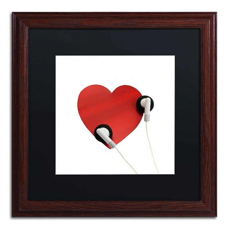 Trademark Fine Art Listen to Your Heart by Beata Czyzowska Young 16x16 FRM Art, BLK MTD (BC0128-W1616BMF) image 1