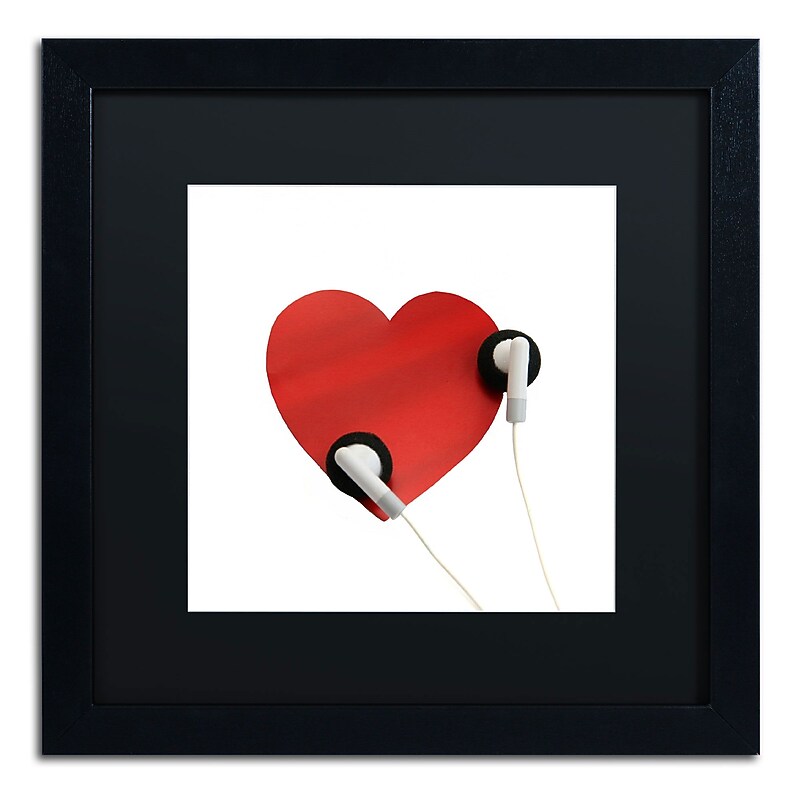Trademark Fine Art Listen to Your Heart by Beata Czyzowska Young 16x16 FRM Art, BLK MTD (BC0128-B1616BMF) image 1