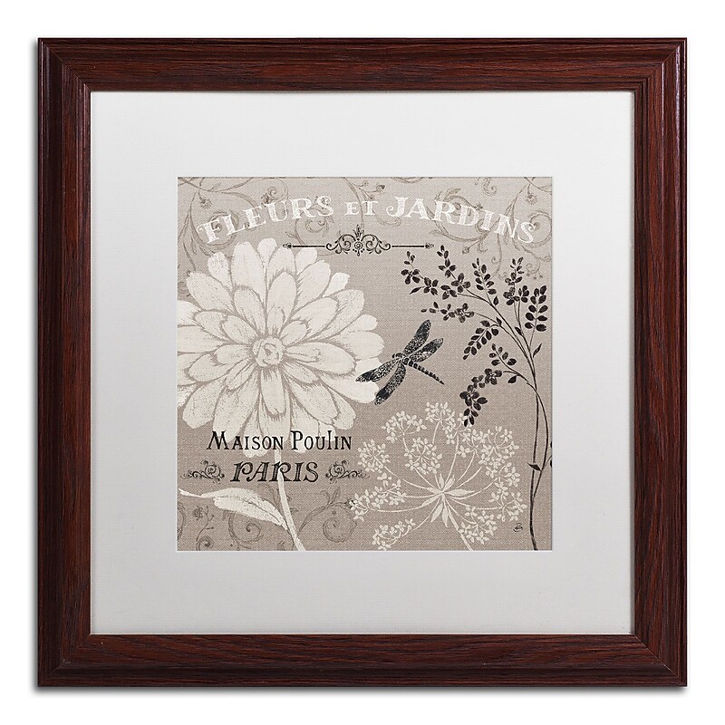 Trademark Fine Art French Linen Garden II by Daphne Brissonnet 16x16 FRM Art, WHT MTD (WAP0101-W1616MF) image 1