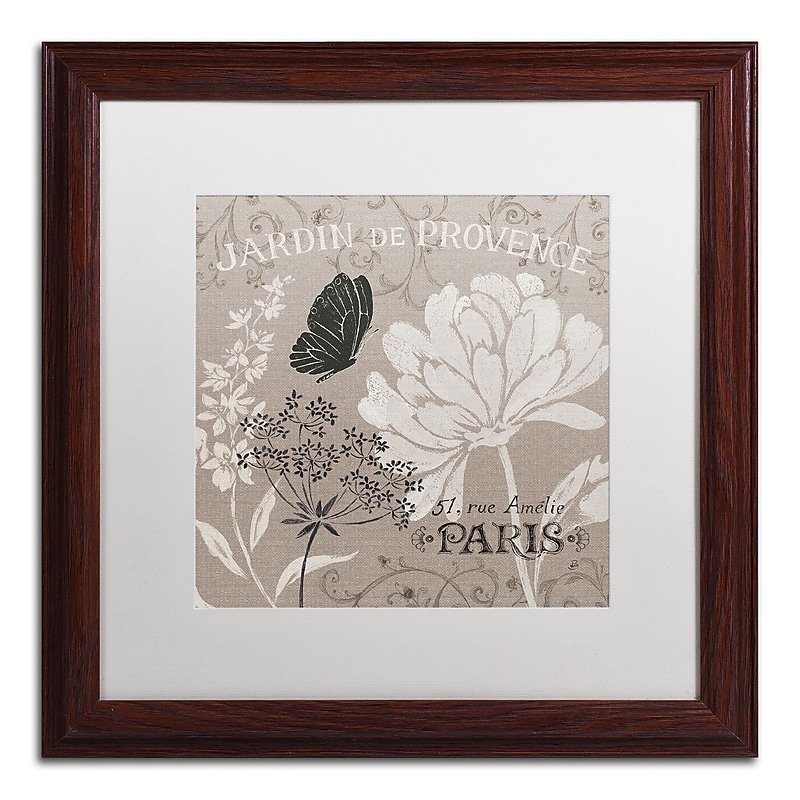 Trademark Fine Art French Linen Garden III by Daphne Brissonnet 16x16 FRM Art, WHT MTD (WAP0102-W1616MF) image 1