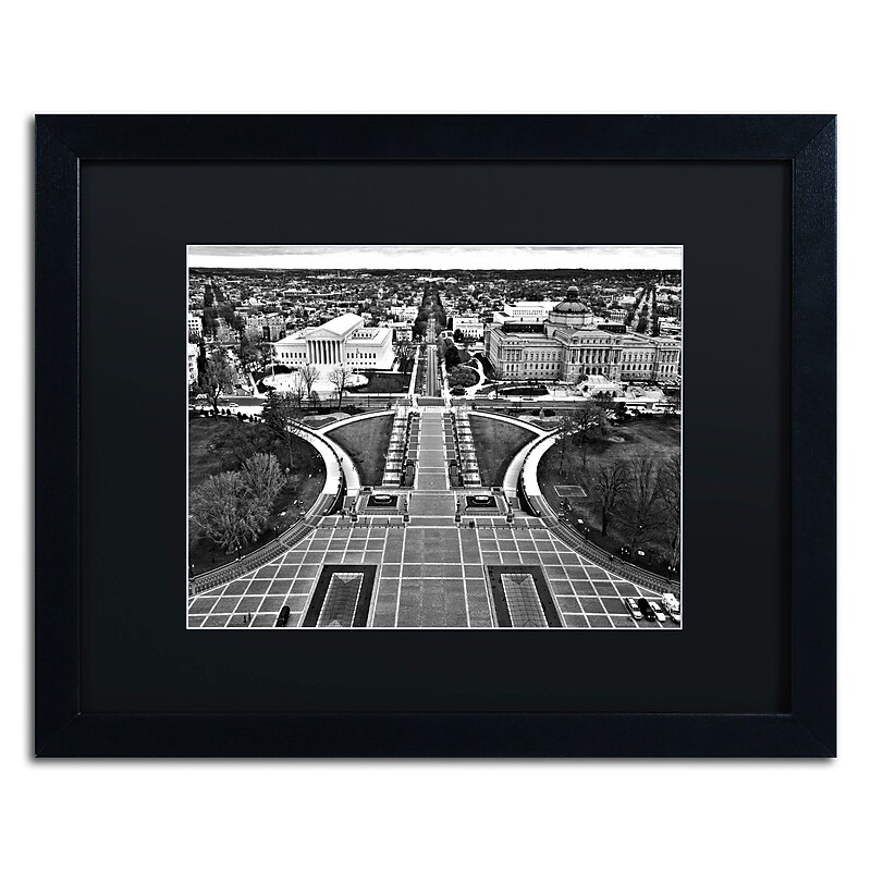 Trademark Fine Art MZ0251-B1620BMF "Washington DC" by CATeyes 16" x 20" Framed Art, Black Matted image 1