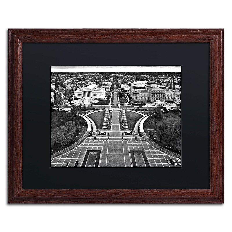 Trademark Fine Art MZ0251-W1620BMF "Washington DC" by CATeyes 16" x 20" Framed Art, Black Matted image 1