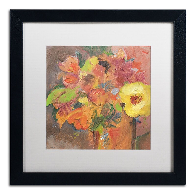Trademark Fine Art SG5711-B1616MF "Floral Expressions" by Sheila Golden 16" x 16" FRM Art, WHT MTD image 1