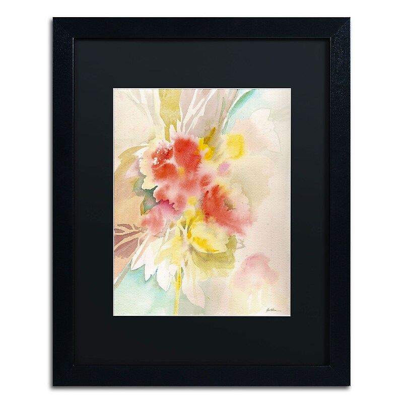 Trademark Fine Art SG5698-B1620BMF "Red Flower Shadows" by Sheila Golden 20" x 16" FRM Art, BLK MTD image 1