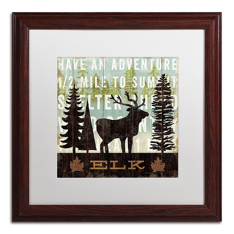 Trademark Fine Art WAP0121-W1616MF "Simple Living Elk" by Michael Mullan 16" x 16" FRM Art, WHT MTD image 1