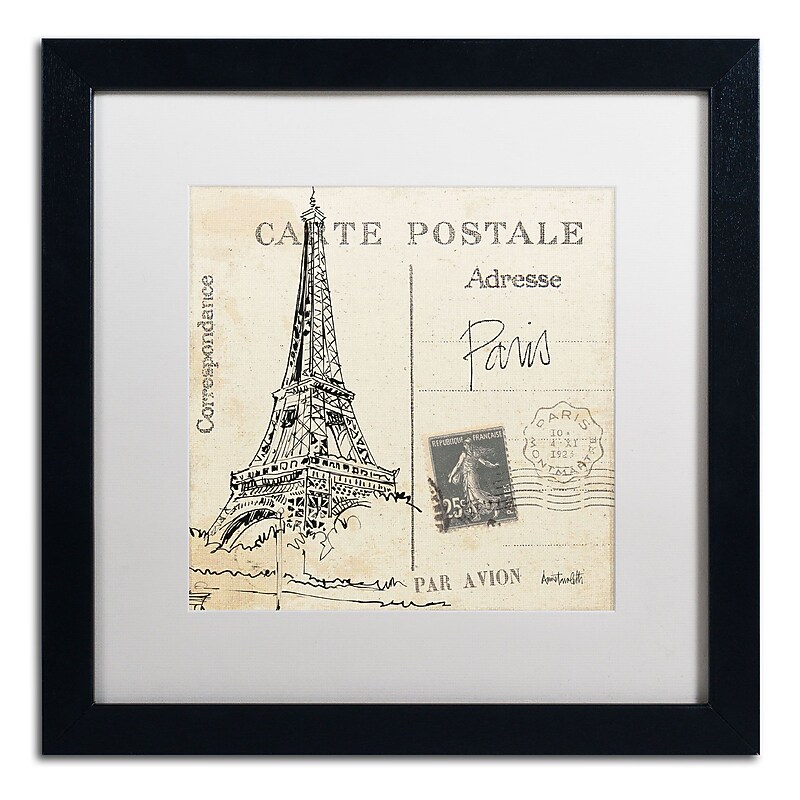 Trademark Fine Art WAP0092-B1616MF Postcard Sketches III by Anne Tavoletti 16x16 FRM Art, WHT MTD image 1