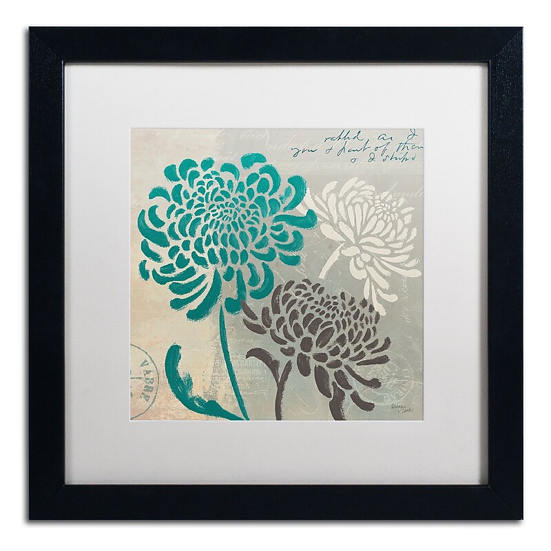 Trademark Fine Art WAP0134-B1616MF Chrysanthemums I by Wellington Studio 16x16 FRM Art, WHT MTD image 1