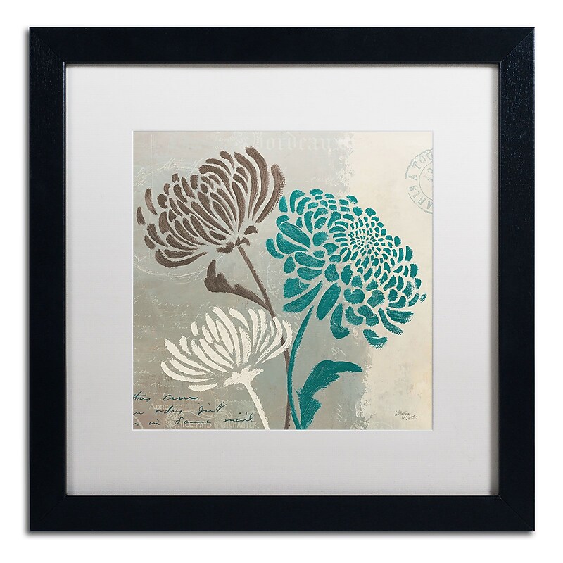 Trademark Fine Art WAP0135-B1616MF Chrysanthemums II by Wellington Studio 16x16 FRM Art, WHT MTD image 1