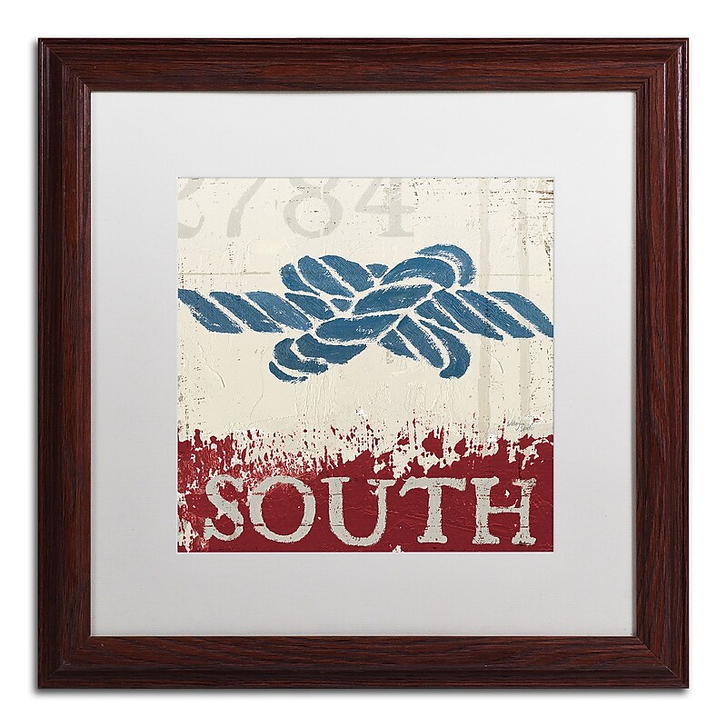 Trademark Fine Art WAP0137-W1616MF "Nautical II Red" by Wellington Studio 16" x 16" FRM Art, WHT MTD image 1