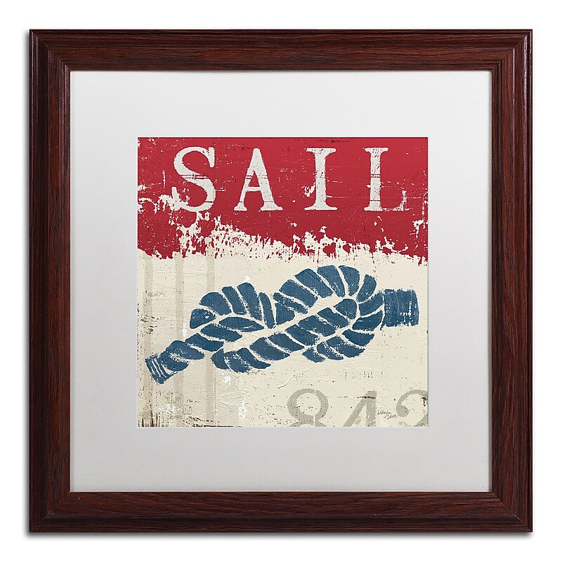 Trademark Fine Art WAP0138-W1616MF Nautical III Red by Wellington Studio 16x16 FRM Art, WHT MTD image 1