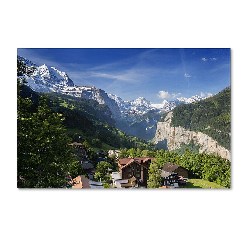 Trademark Fine Art A New Day in the Swiss Alps by Philippe Sainte-Laudy 12x19 FRMLS Art image 1