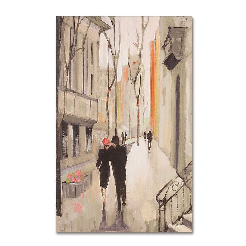 Trademark Fine Art WAP0112-C1624GG "Village Promenade Neutral" by Julia Purinton 24" x 16" FRMLS Art image 1