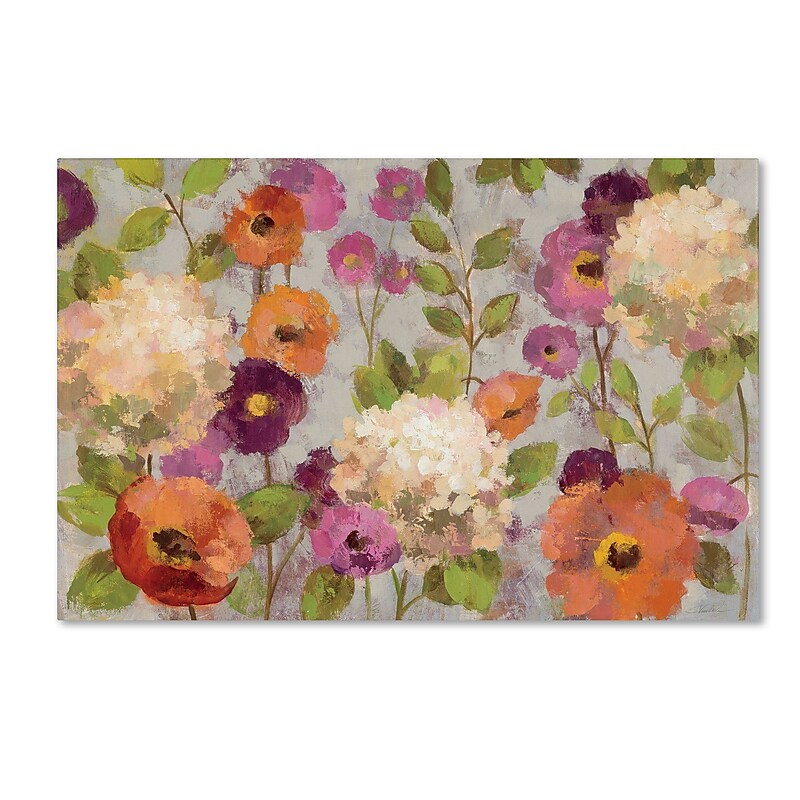 Trademark Fine Art WAP0129-C1624GG "Hydrangeas and Anemones" by Silvia Vassileva 16" x 24" FRMLS Art image 1