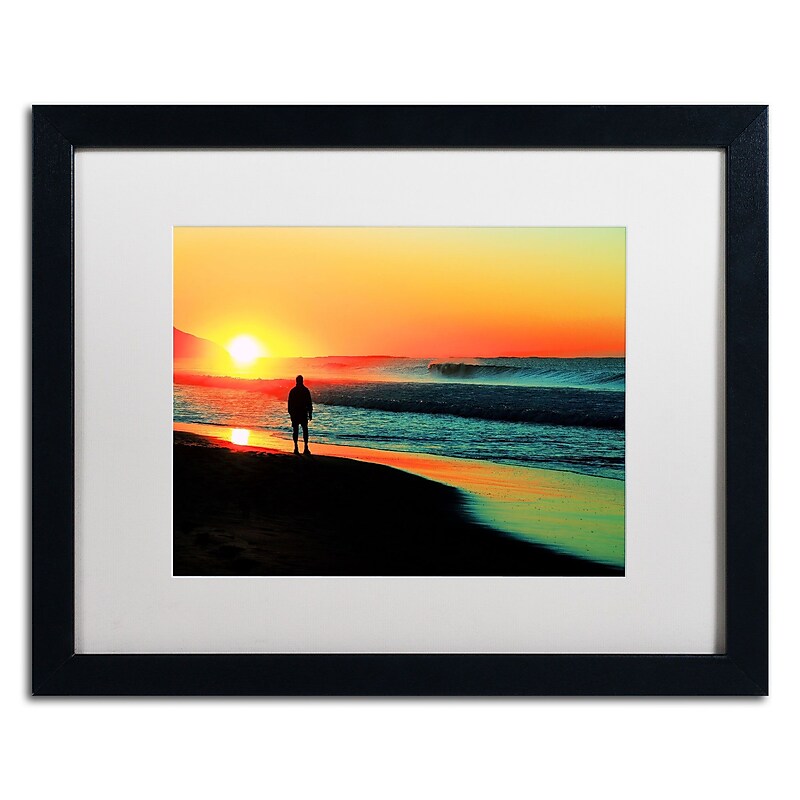 Trademark Fine Art BC0148-B1620MF Sunrise Walking by Beata Czyzowska Young 16x20 FRM Art, WHT MTD image 1