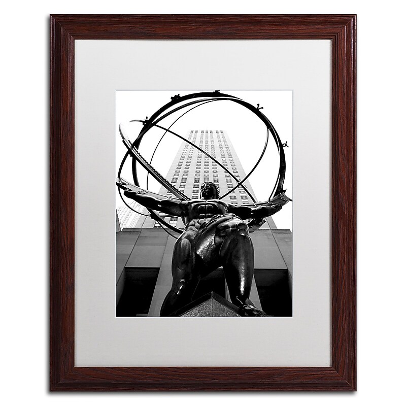 Trademark Fine Art MZ0253-W1620MF "Atlas" by CATeyes 20" x 16" Framed Art, White Matted image 1