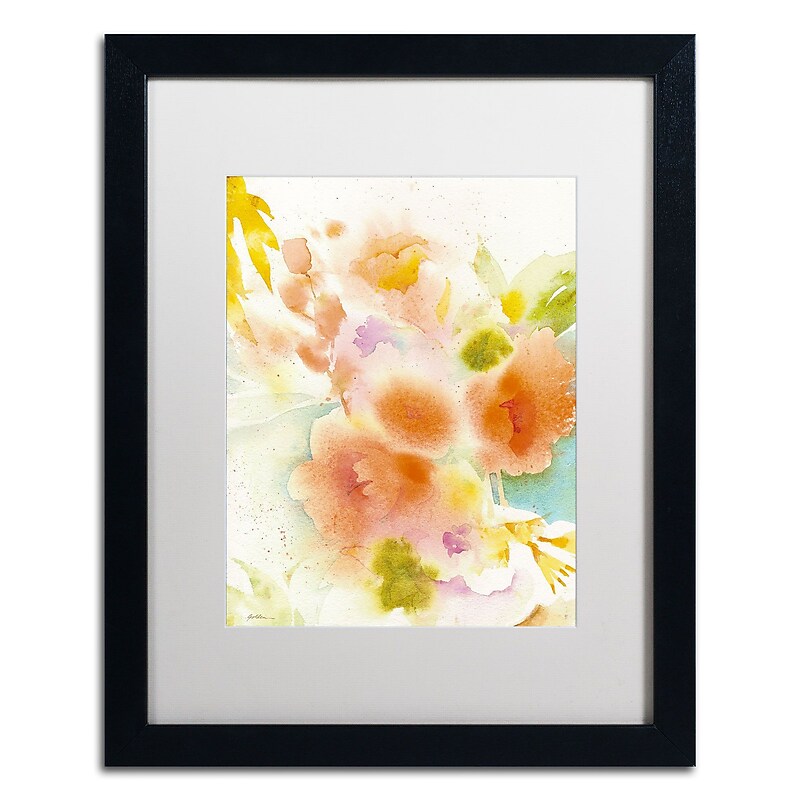 Trademark Fine Art SG5703-B1620MF "Orange Reflection" by Sheila Golden 20" x 16" Framed Art, WHT MTD image 1