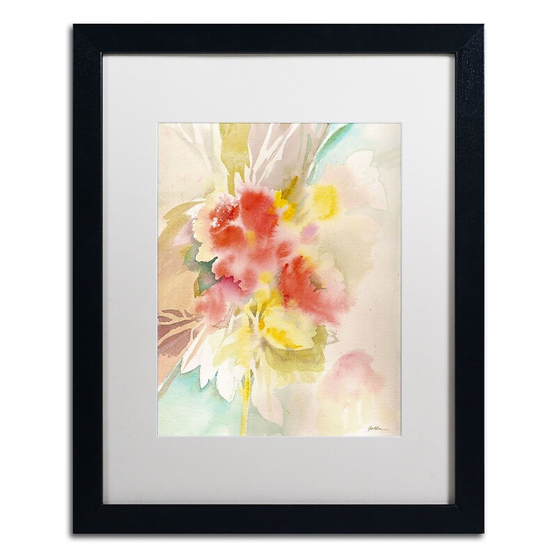 Trademark Fine Art SG5698-B1620MF "Red Flower Shadows" by Sheila Golden 20" x 16" FRM Art, WHT MTD image 1