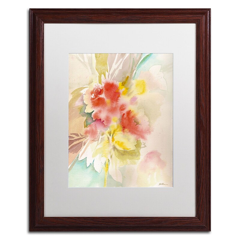 Trademark Fine Art SG5698-W1620MF "Red Flower Shadows" by Sheila Golden 20" x 16" FRM Art, WHT MTD image 1