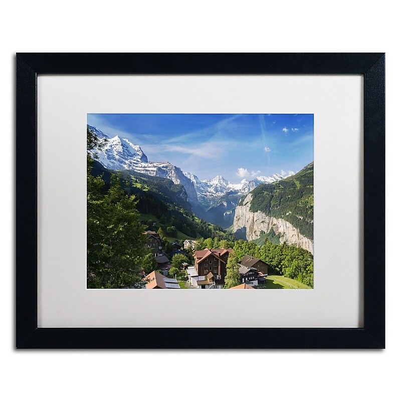 Trademark Fine Art A New Day in the Swiss Alps by Philippe Sainte-Laudy 16x20 FRM Art, WHT MTD (PSL0295-B1620MF) image 1