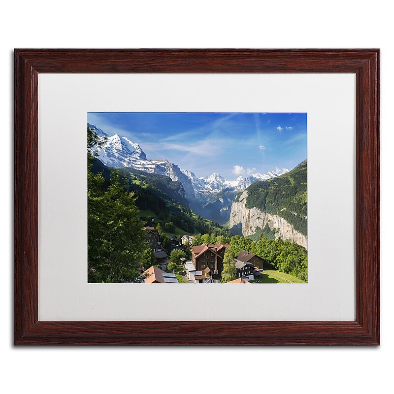 Trademark Fine Art A New Day in the Swiss Alps by Philippe Sainte-Laudy 16x20 FRM Art, WHT MTD (PSL0295-W1620MF) image 1