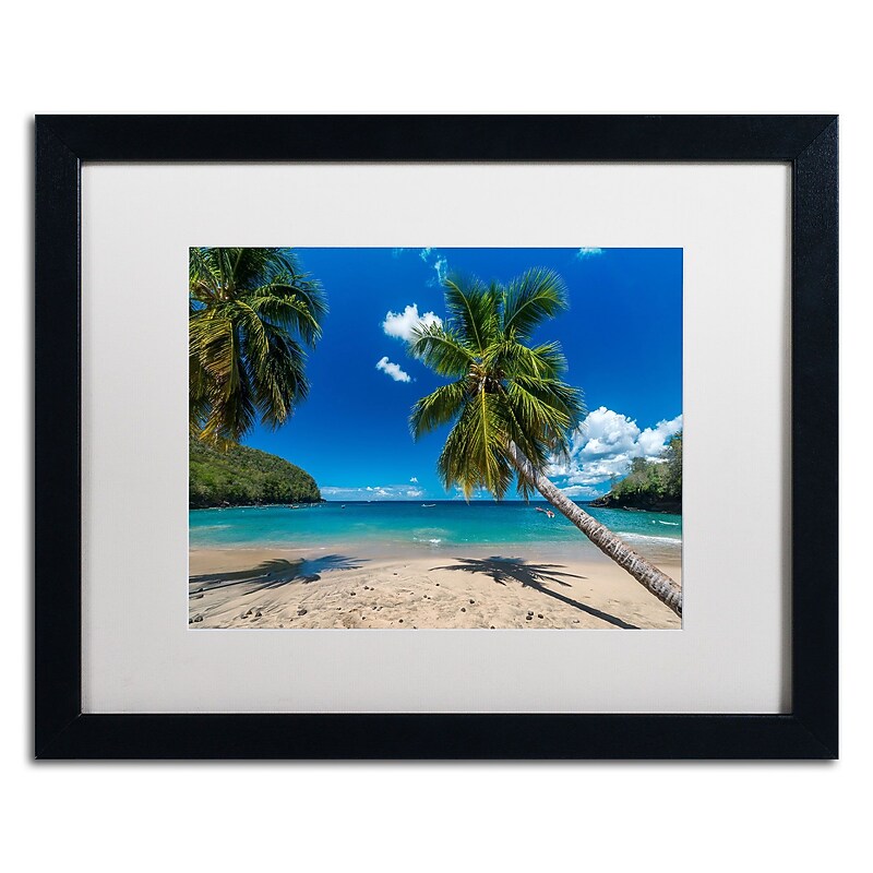 Trademark Fine Art RV0020-B1620MF "Martinique" by Mathieu Rivrin 16" x 20" Framed Art, White Matted image 1