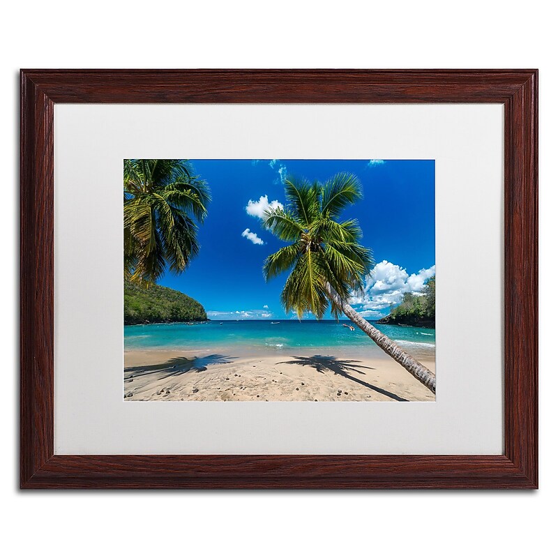 Trademark Fine Art RV0020-W1620MF "Martinique" by Mathieu Rivrin 16" x 20" Framed Art, White Matted image 1