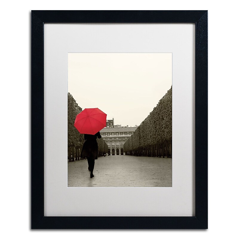 Trademark Fine Art WAP0132-B1620MF "Paris Stroll I Feet" by Sue Schlabach 20" x 16" FRM Art, WHT MTD image 1