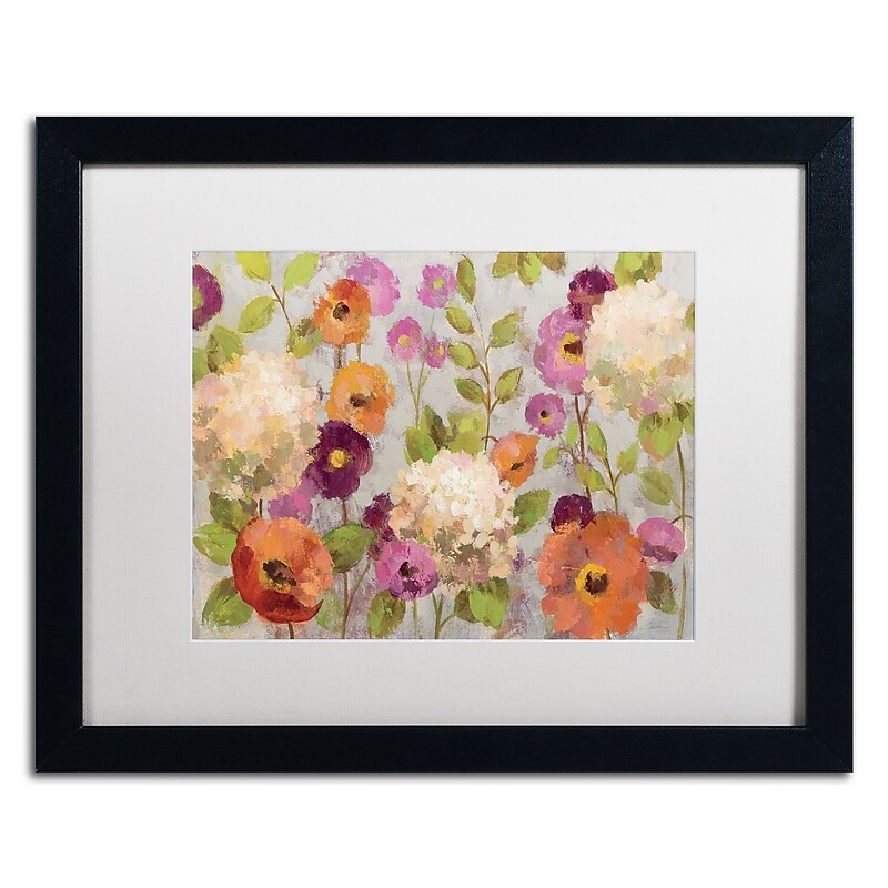 Trademark Fine Art Hydrangeas and Anemones by Silvia Vassileva 16x20 FRM Art, WHT MTD (WAP0129-B1620MF) image 1