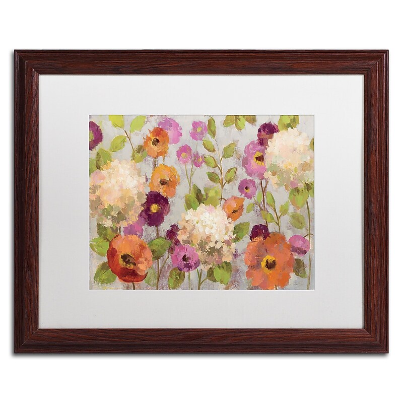 Trademark Fine Art Hydrangeas and Anemones by Silvia Vassileva 16x20 FRM Art, WHT MTD (WAP0129-W1620MF) image 1