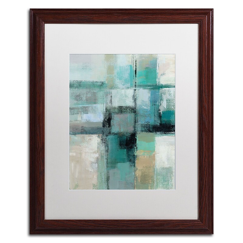Trademark Fine Art WAP0130-W1620MF Island Hues Crop I by Silvia Vassileva 20x16 FRM Art, WHT MTD image 1