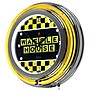 Trademark Global Waffle House AR1400-WAFF-C 14.5" Yellow Double Ring Neon Clock, Checkered~#|#~m002026547_sc7