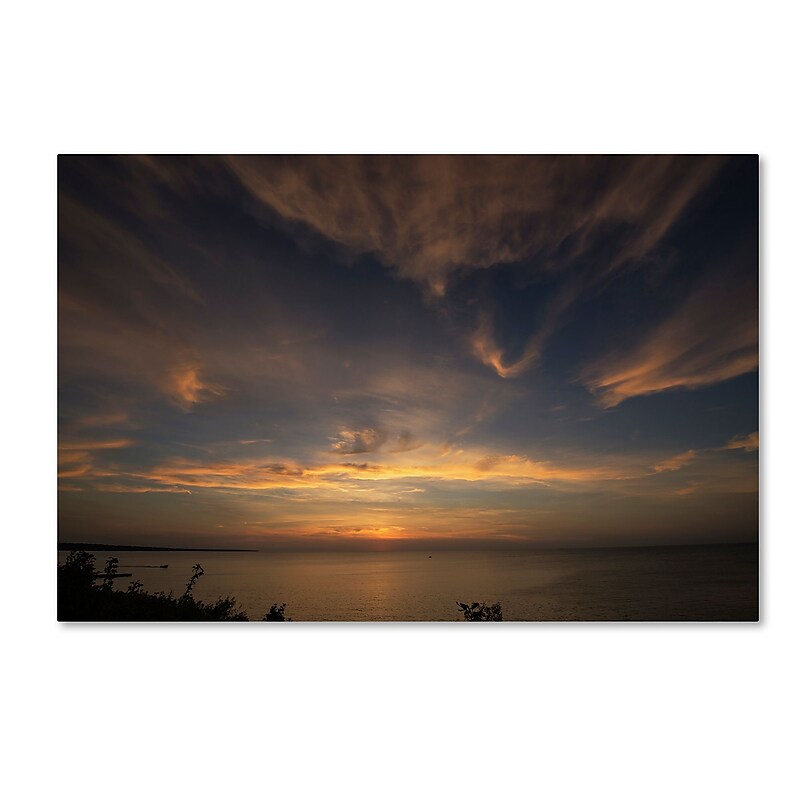 Trademark Fine Art Another Amazing Sunset on Lake Erie by Kurt Shaffer 12x19 FRMLS Art image 1