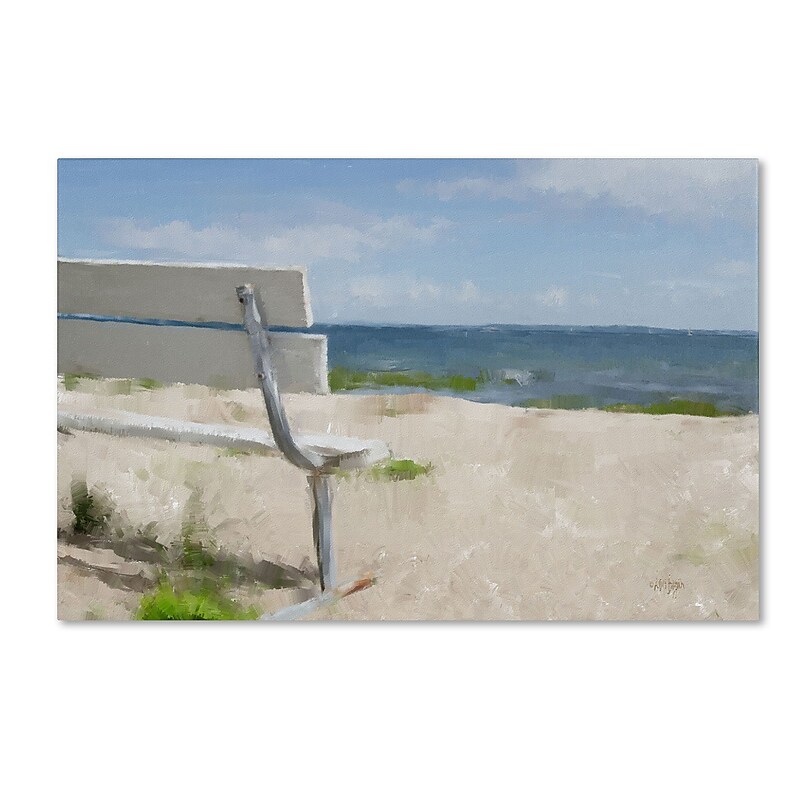 Trademark Fine Art LBR0242-C3047GG "Beach on Long Island Sound" by Lois Bryan 30" x 47" FRMLS Art image 1