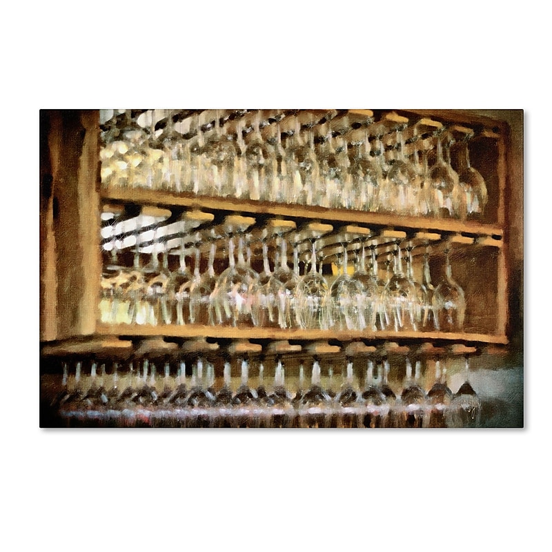 Trademark Fine Art LBR0252-C1624GG Drinks on the House in Gold Tone by Lois Bryan 16x24 FRMLS Art image 1