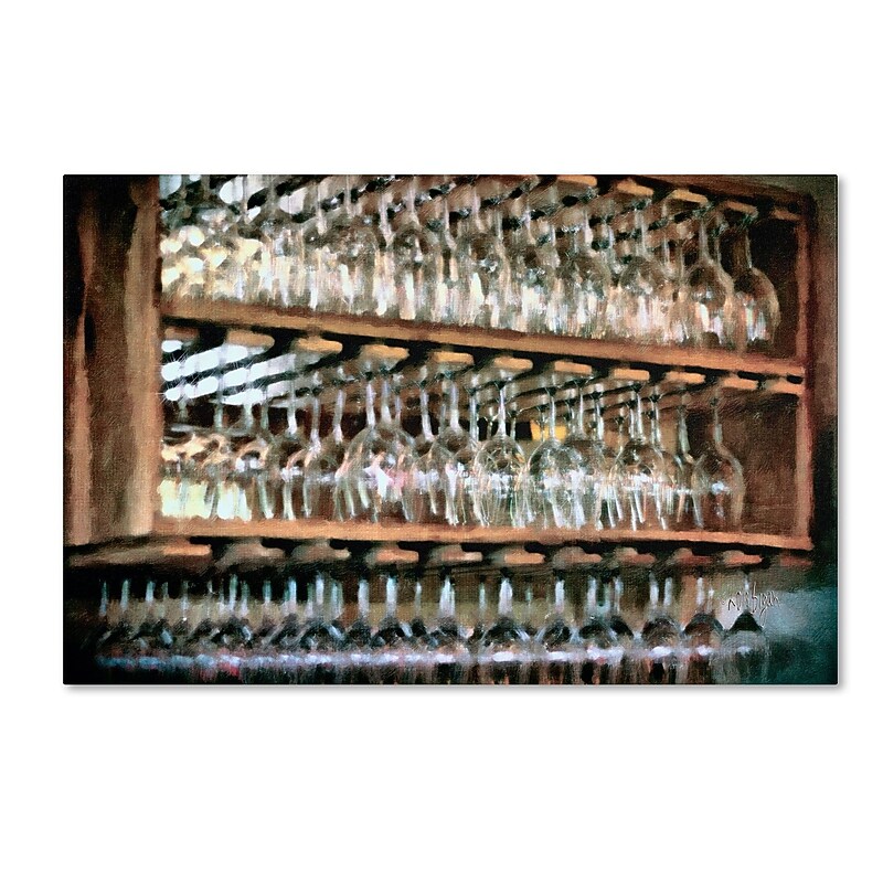 Trademark Fine Art Drinks on the House in Salmon and Turquoise by Lois Bryan 30x47 FRMLS Art image 1
