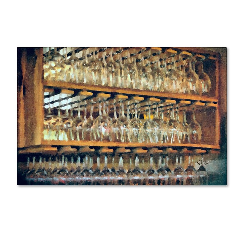 Trademark Fine Art LBR0256-C1219GG Drinks on the House in Smoky Gold by Lois Bryan 12x19 FRMLS Art image 1