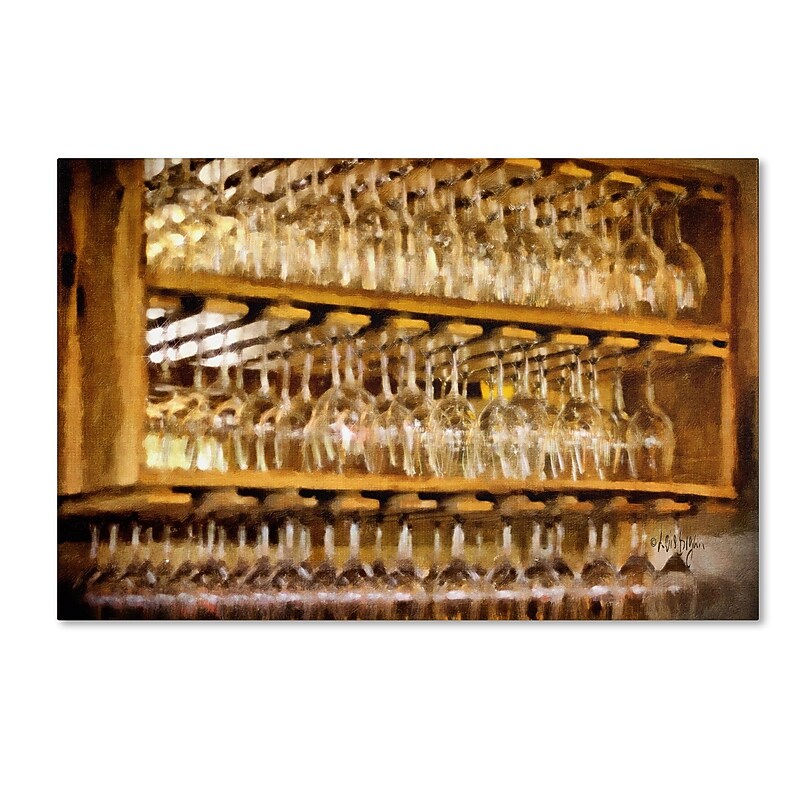 Trademark Fine Art LBR0257-C2232GG Drinks on the House in Warmest Gold by Lois Bryan 22x32 FRMLS Art image 1