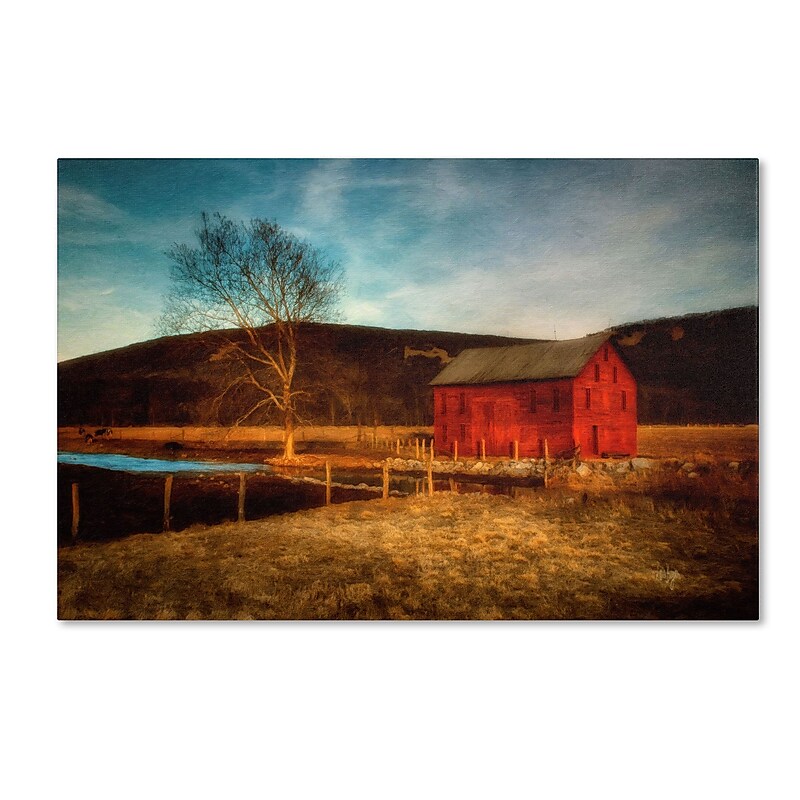 Trademark Fine Art LBR0281-C1219GG "Red Barn at Twilight" by Lois Bryan 12" x 19" Frameless Art image 1