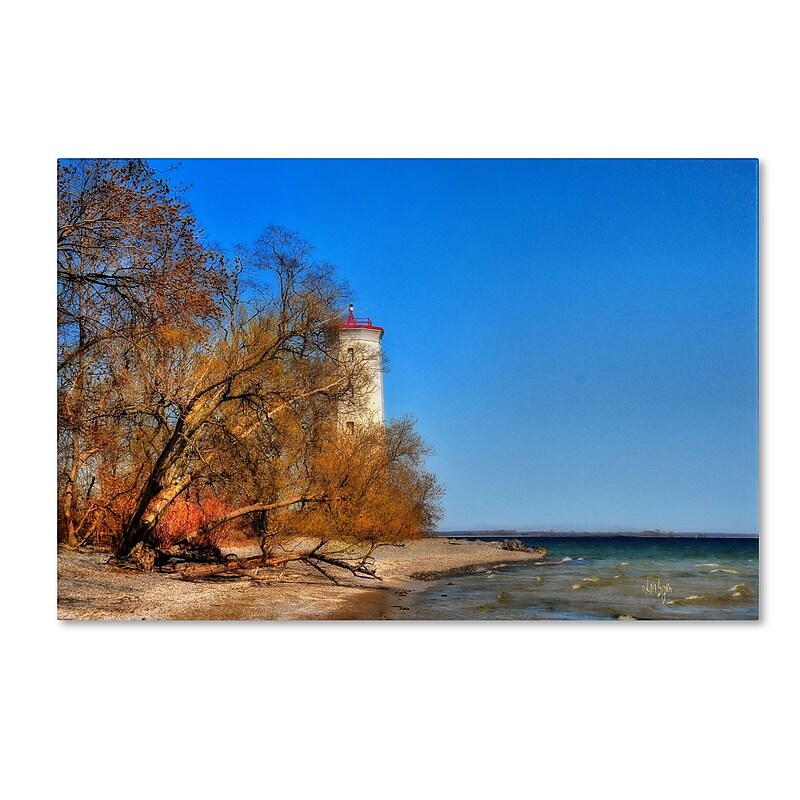 Trademark Fine Art LBR0290-C3047GG "The Lighthouse at Presquile" by Lois Bryan 30" x 47" FRMLS Art image 1