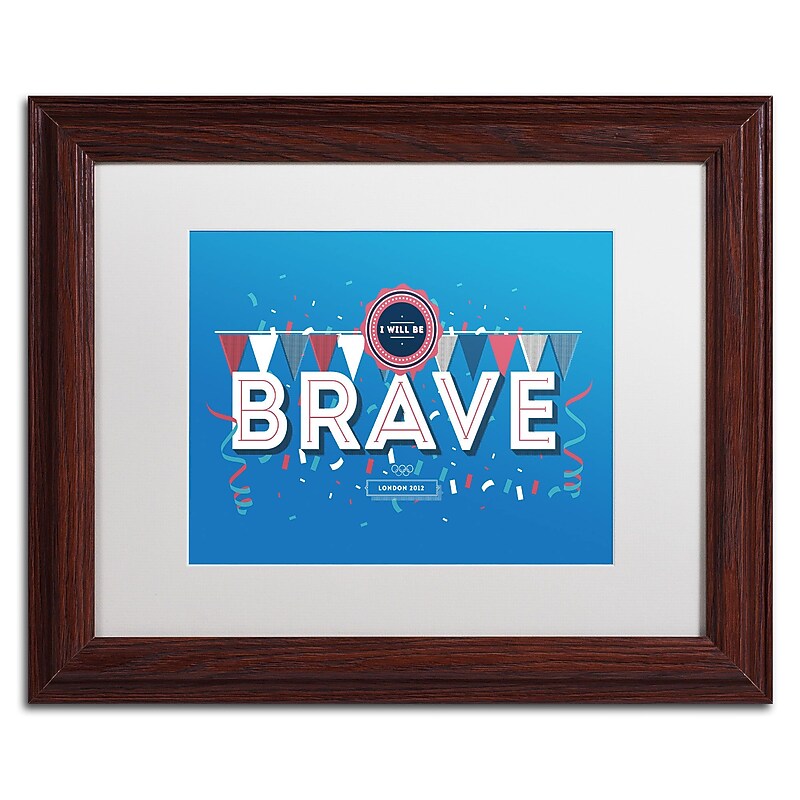 Trademark Fine Art ALI0606-W1114MF "Brave" by Kavan & Co 11" x 14" Framed Art, White Matted image 1