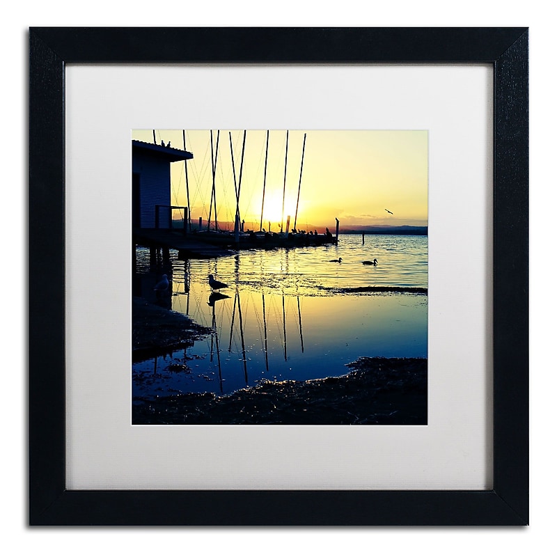 Trademark Fine Art Sunset Conversations by Beata Czyzowska Young 16x16 FRM Art, WHT MTD (BC0149-B1616MF) image 1