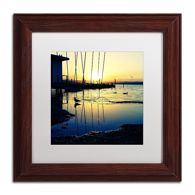 Trademark Fine Art Sunset Conversations by Beata Czyzowska Young 11x11 FRM Art, WHT MTD (BC0149-W1111MF) image 1