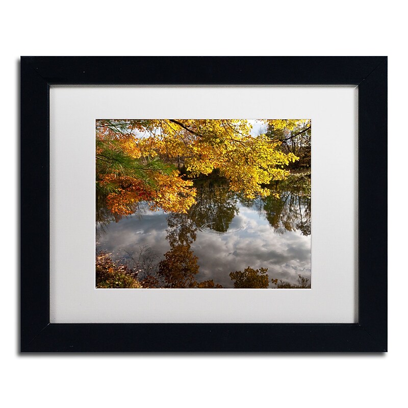 Trademark Fine Art KS0135-B1114MF "Kendal Lake Autumn" by Kurt Shaffer 11" x 14" Framed Art, WHT MTD image 1
