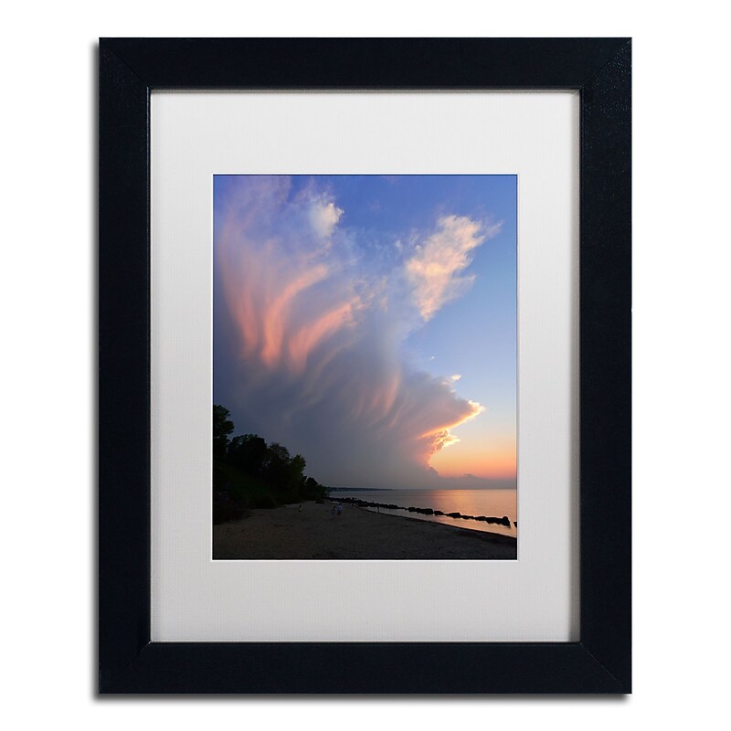 Trademark Fine Art KS0150-B1114MF Developing Sunset Storm by Kurt Shaffer 11x14 FRM Art, WHT MTD image 1
