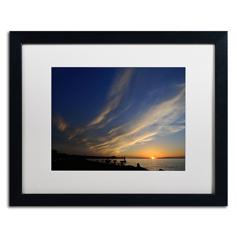 Trademark Fine Art KS0154-B1620MF "Sweeping Sunset" by Kurt Shaffer 16" x 20" Framed Art, WHT MTD image 1