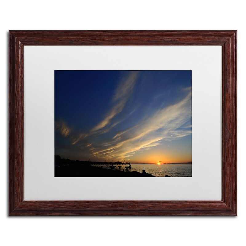 Trademark Fine Art KS0154-W1620MF "Sweeping Sunset" by Kurt Shaffer 16" x 20" Framed Art, WHT MTD image 1